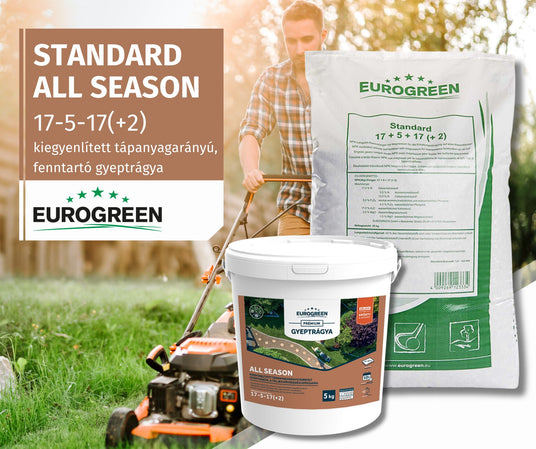 Gyeptrágya kiegyenlített tápanyagtartalommal, amely minden évszakban megállja a helyét.